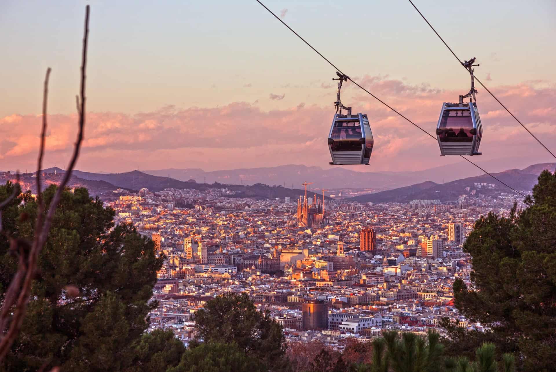 telepherique montjuic coucher de soleil telepherique montjuic coucher de soleil