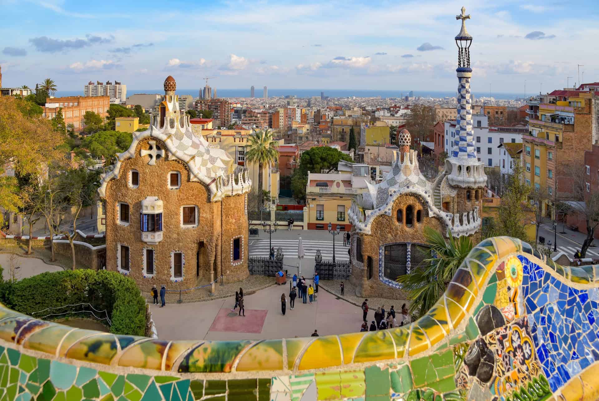 parc guell barcelone en fevrier